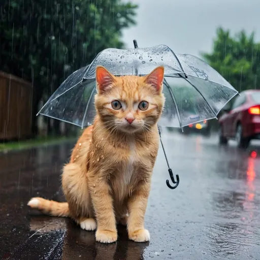 Prompt: rain in kitty