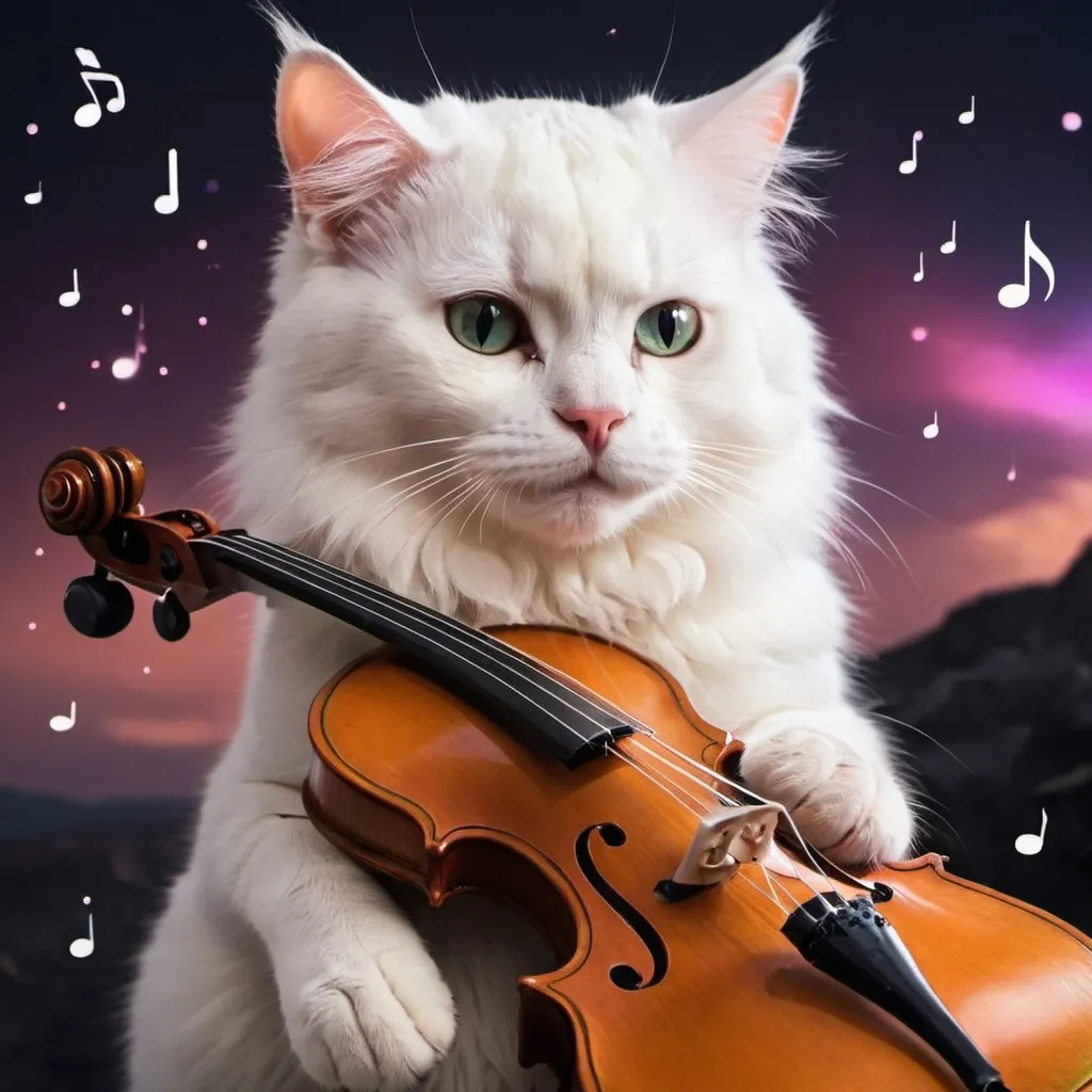 Prompt: fantasy music cat
