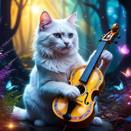 Prompt: fantasy music cat
