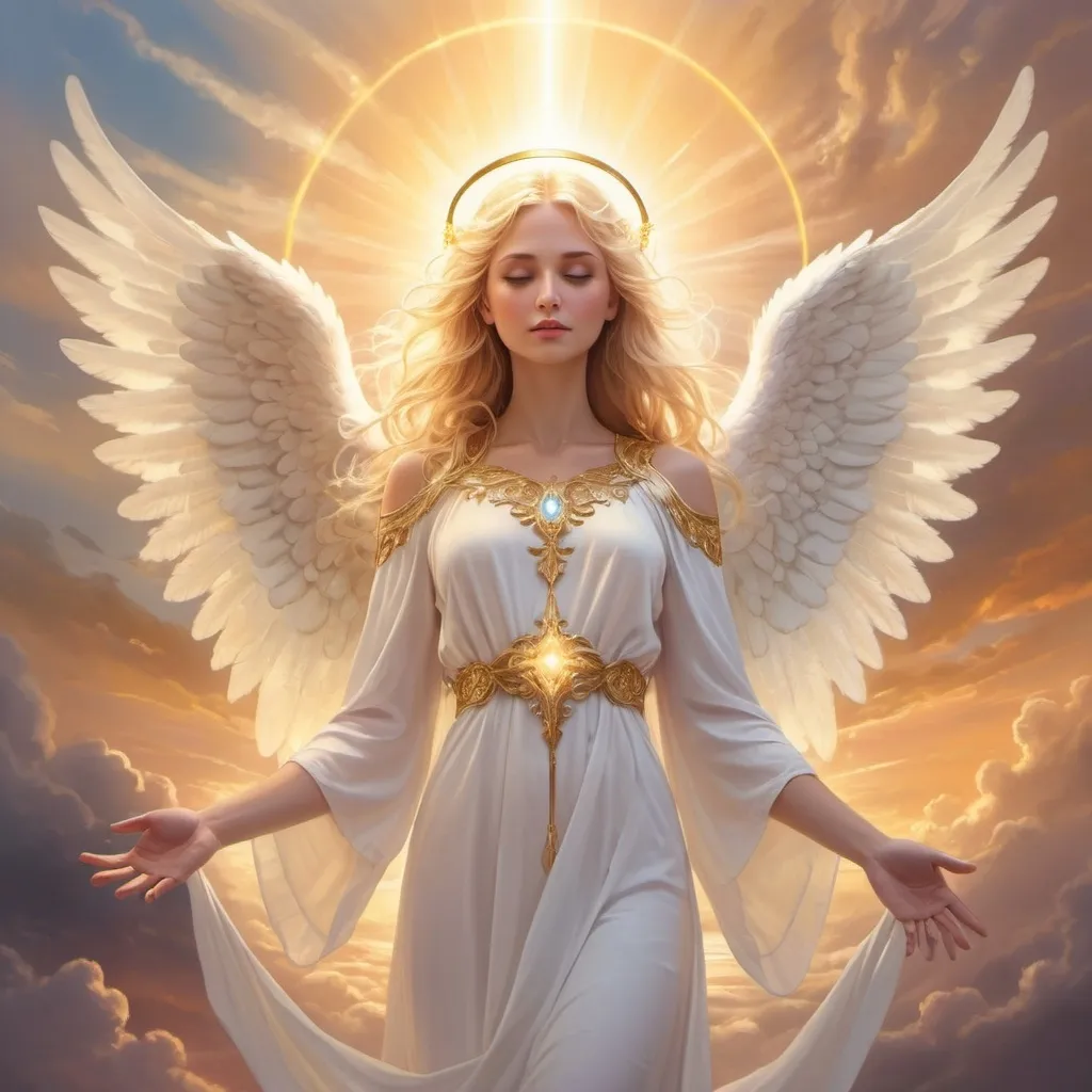 Prompt: fantasy blonde angel