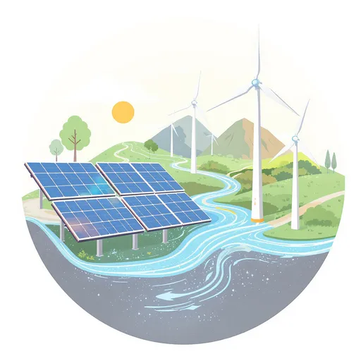 Prompt: Renewable energy technologies—such as solar, wind, hydro, and bioenergy—are at the forefront of this energy transition, offering cleaner alternatives to fossil fuels and supporting efforts to mitigate climate change 