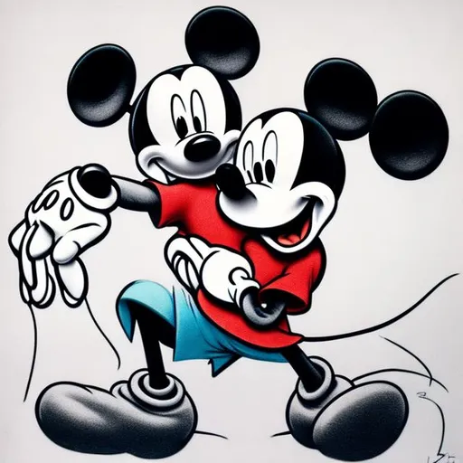 Prompt: mickey mouse by john kricfalusi