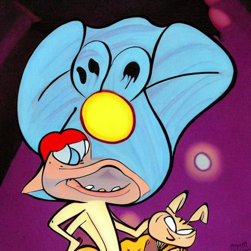 Prompt: ren and stimpy by john kricfalusi