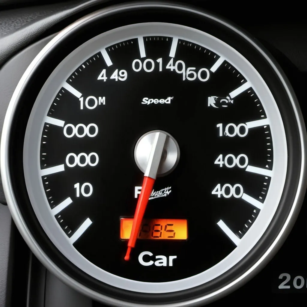 Prompt: speed meter from car 
