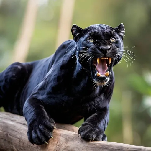 Prompt: black panther roaring cloesup polyrhythm