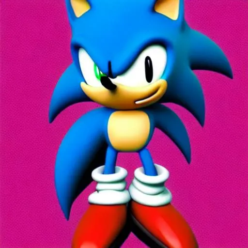 Prompt: sonic with no eyes