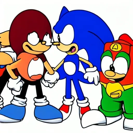 Prompt: Sonic Family guy from Peter griffin Nowhere 4 down OC from friends with free house photograph