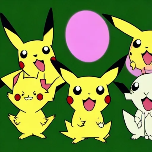 Prompt: pikachu & inordinate So bowl joke Pokémon happy Tree friends cava Riccir from Frick Family guy show