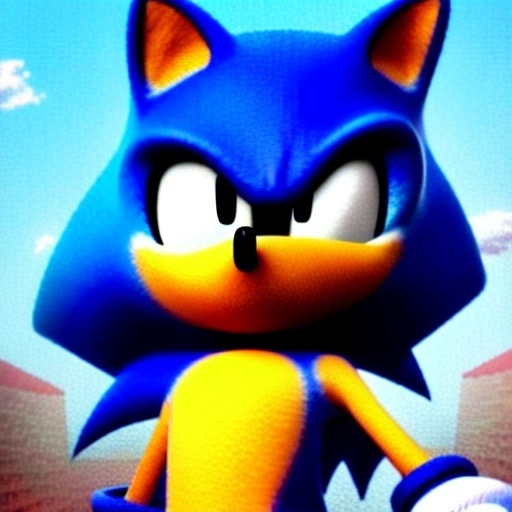 Prompt: sonic with no eyes1