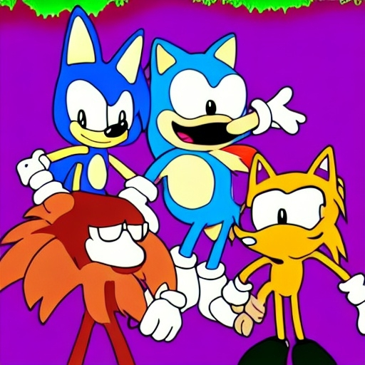 Prompt: Sonic Family guy a rise fake really weird ( 2 5 7 8 )