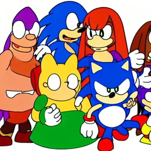 Prompt: Sonic Family guy from Peter griffin Nowhere 4 down OC from friends with free house photograph