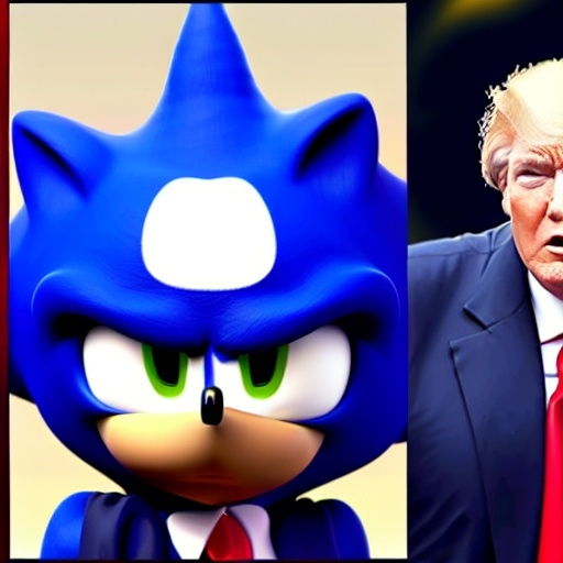 Prompt: Donald Trump is sonic the hedgehog