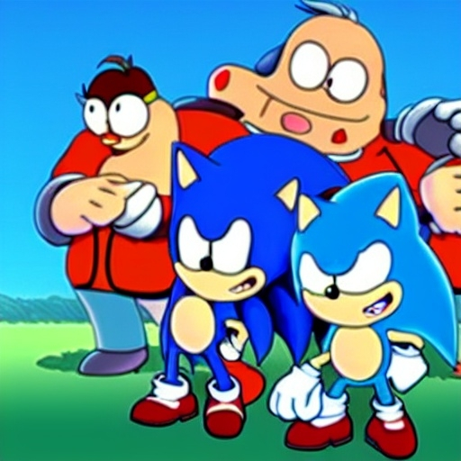 Prompt: Sonic Family guy from Peter griffin use the fire🔥 Time fomenting the new Photo