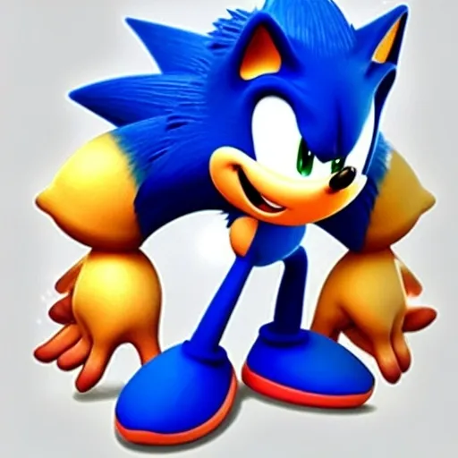 Prompt: a disney pixar of sonic the hedgehog highly detailed 4,k