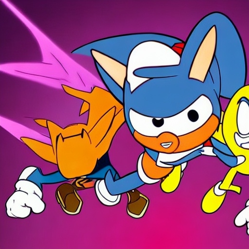 Prompt: Are crossovers overrated? News article. Videogames. Movies. Stock image. Adventure Time. Velma. Bugs Bunny. Shaggy. Batman. Garnet from Steven Universe. Steven Universe. Spider-Man. Sonic, Tails, Michael Jordon.