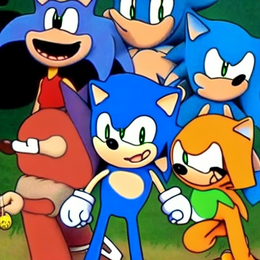 Prompt: Sonic Family guy a rise fake really weird ( 2 5 7 8 )