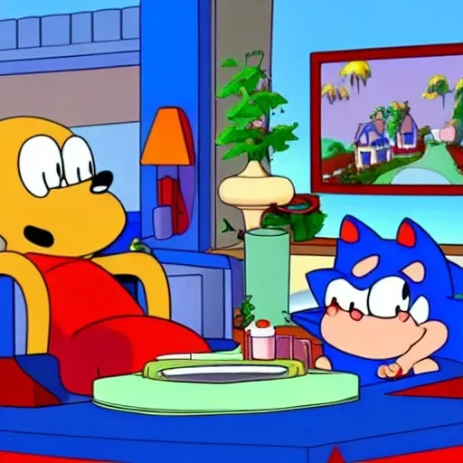 Prompt: Sonic Family guy from Peter griffin Nowhere 4 down OC from friends with free house photograph