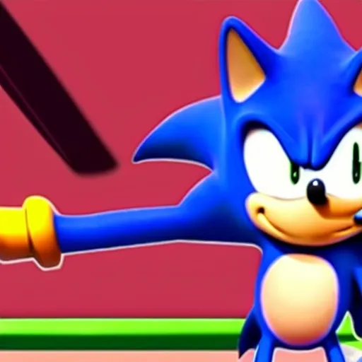 Prompt: Sonic the hedgehog, in a screenshot of Family Guy