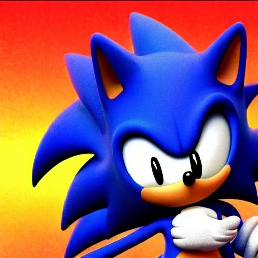 Prompt: Sonic the hedgehog, in a background image in Family guy