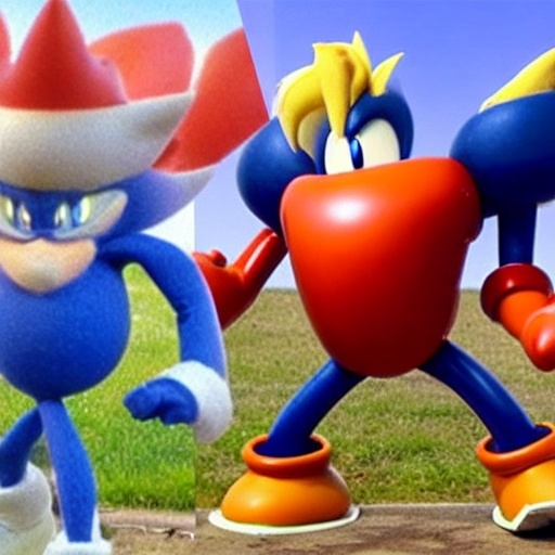 Prompt: Eggman Robotnik & Super Sonic the Hedgehog battle with Sonic what so about the character mushroom