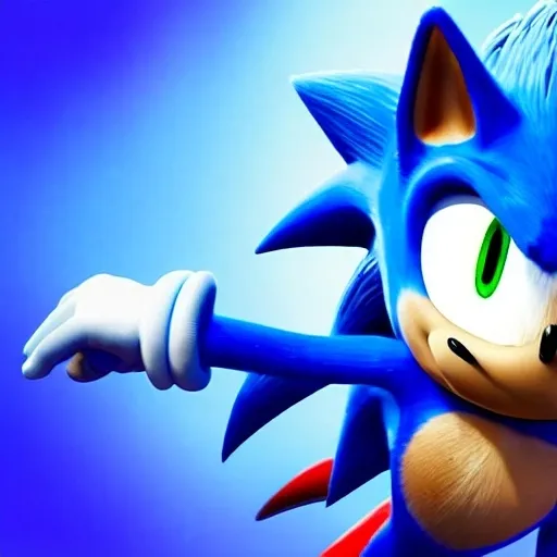 Prompt: A Photograph of Sonic the hedgehog what’s running faster speed Wayne fast Go go Run hoisted helping business in the green hill zone 4 from Dreamworks Animatio 4’ k 3D enemy  blast Win movie Theater pixel Disney OC klutz detail Photo anime character