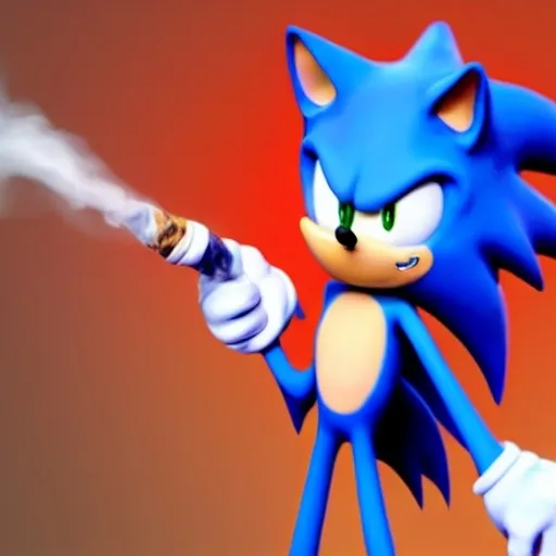 Prompt: Sonic is smoking put the fire in because  smoking is not Joke fault is better 