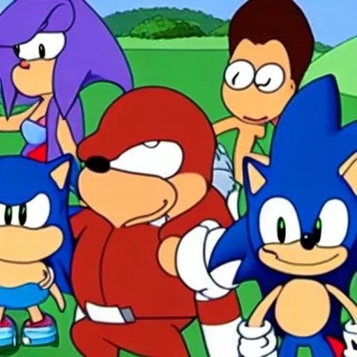 Prompt: Sonic Family guy from Peter griffin Nowhere 4 down OC from friends with free house photograph