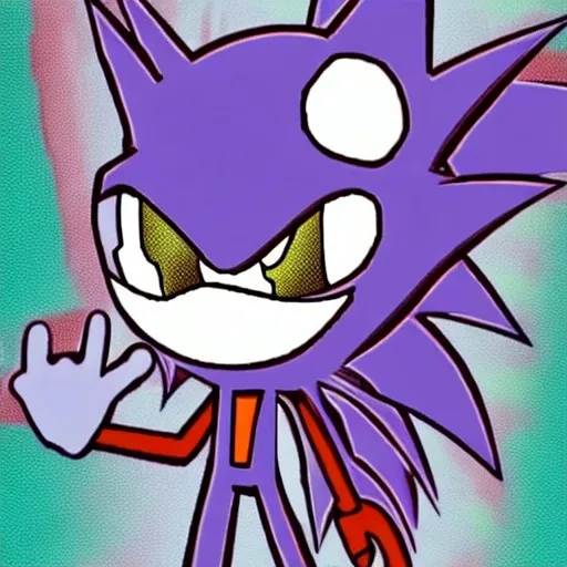 Prompt: creepypasta Sonic.Exe for scary red eyes flashlight torque Black creepy found Break laughing 