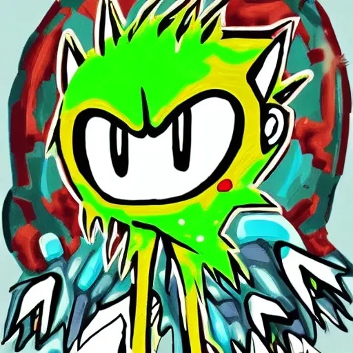 Prompt: sonic.exe horror Creepypasta digital art "weird sonic egh deviantart" MS paint artterrible dr eggman mma illustration,3 ,D 4 , K painting, drawing, art, green Rogh creepy found sketch art detail 6 , 4 4 , K photograph total mouth eyeball eyeball flashing light fire head screaming light