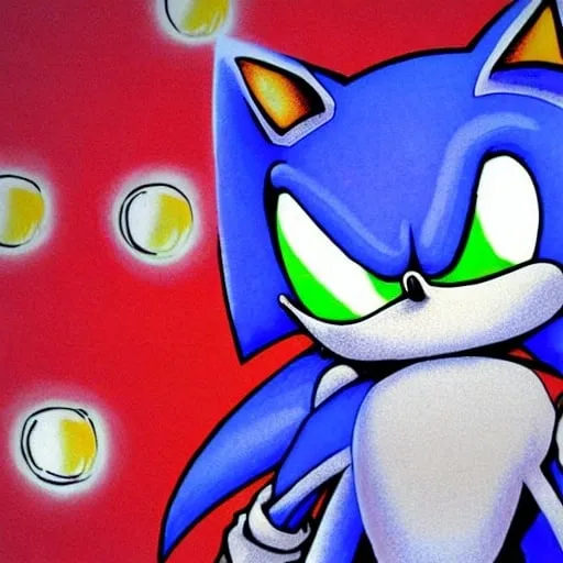 Prompt: sonic.exe horror Creepypasta digital art "weird sonic egh deviantart" MS paint artterrible dr eggman  mma illustration,3 ,D 4 , K  painting, drawing, art, green Rogh creepy found  sketch art detail 6 , 4 4 , K photograph total mouth eyeball eyeball flashing light fire head screaming light