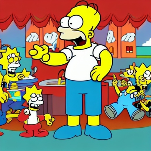 Prompt: Cuphead The Simpsons Cuphead from ( 5 4 3 8 )  
