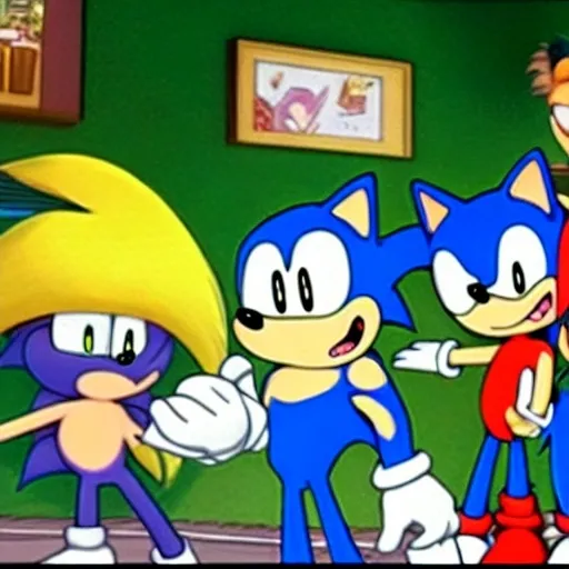 Prompt: Sonic Family guy a rise fake really weird ( 2 5 7 8 )