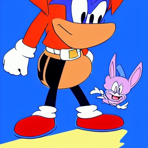 Prompt: Are crossovers overrated? News article. Videogames. Movies. Stock image. Bugs Bunny. Velma. Buster bunny Shaggy. .Looney Tunes Batman. Garnet from Steven Universe. Steven Universe. Porky pig. Daffy Duck. Sonic . Tails. Michael Jordon. Detail.