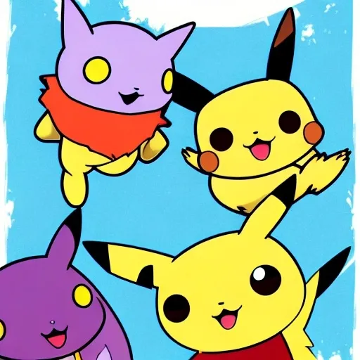 Prompt: pikachu & inordinate So bowl joke Pokémon happy Tree friends cava Riccir from Frick Family guy show