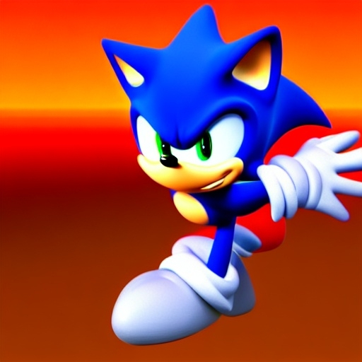 Prompt: a Sonic the hedgehog 3 d render