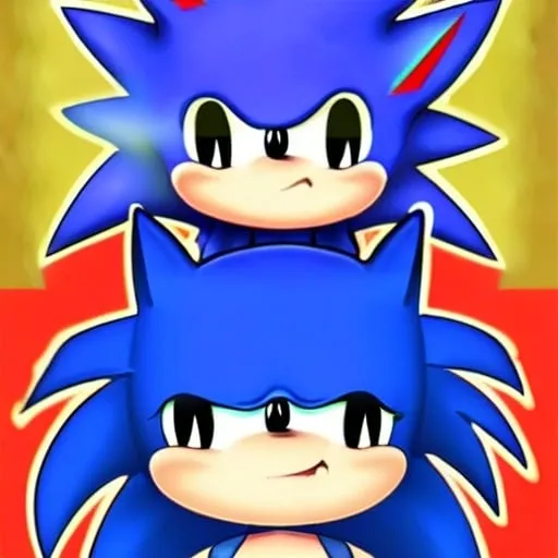 Prompt: kawaii chibi Sonic illustration art