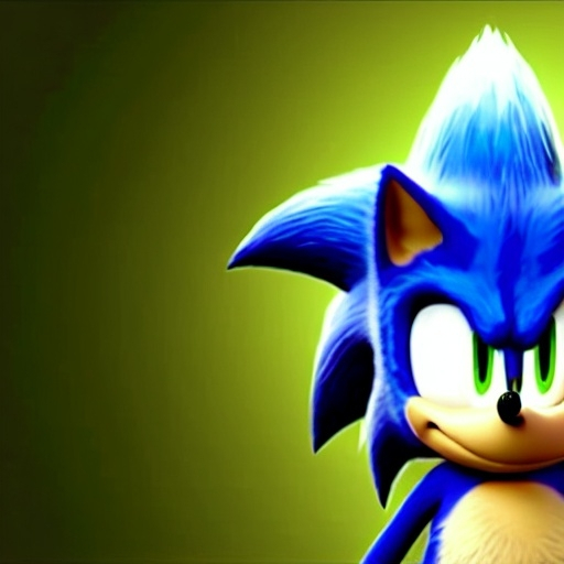 Prompt: Sonic the Hedgehog in a Disney Pixar animated movie, Dreamworks, backlit rim light, fill light, blue fur, stylized, green hill zone made by Pixar, unreal engine