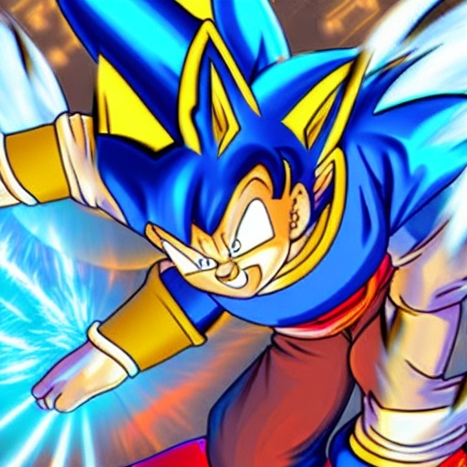 Prompt: Excite Me Super sonic the hedgehog and say l Character animation which dragon ball Z studio ghibli how to beat up Grease sonic on Suki Taxila Japanese anime Art detail artstation Camera look at all these details