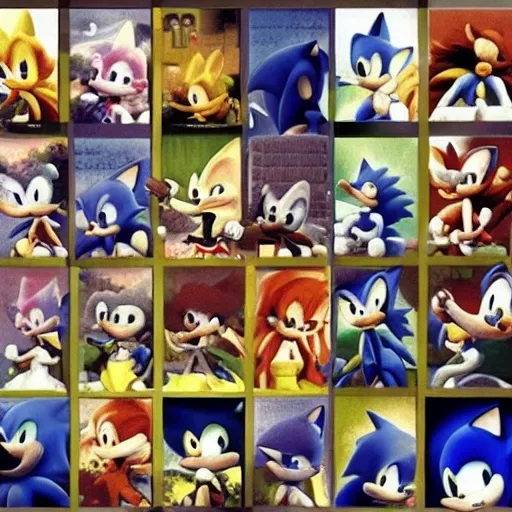 Prompt: Sonic, Terada Katsuya, Charles-André van Loo, Catherine Hyde, Alessandro Galli Bibiena, Gustaf Tenggren, Charles Fremont Conner, Donald Roller Wilson, Aleksander Gierymski, Charles Le Roux, Sonic, Sonic, Antoine Ignace Melling, Aloysius O'Kelly, George Lambourn