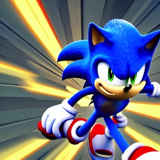 Prompt: A Photograph of Sonic the hedgehog what’s running faster speed Wayne fast Go go Run hoisted helping business in the green hill zone 4 from Dreamworks Animatio 4’ k 3D enemy  blast Win movie Theater pixel Disney OC klutz detail Photo anime character