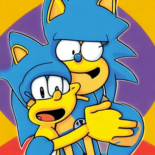 Prompt: Sonic The Simpsons from ( 3 5 8 3 )
