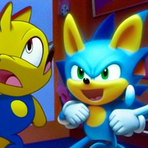 Prompt: Sonichu in the movie Sonic, movie still