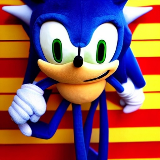 Prompt: sonic plush/photograph