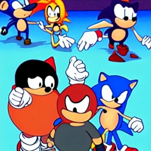 Prompt: Sonic Family guy a rise fake really weird ( 2 5 7 8 )