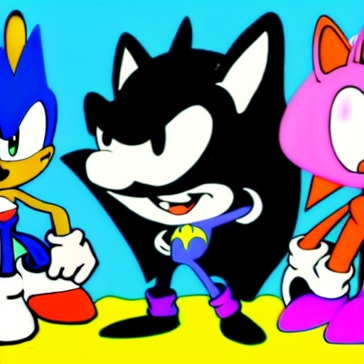 Prompt: Are crossovers overrated? News article. Videogames. Movies. Stock image. Bugs Bunny. Velma. Shaggy. Batman. Garnet from Steven Universe. Steven Universe. Sonic, Tails, Michael Jordon.