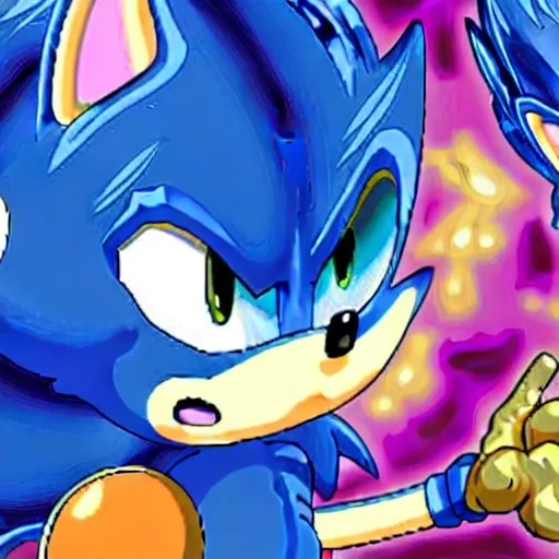 Prompt: Excite Me sonic the hedgehog and say l Character animation which dragon ball Z studio ghibli how to beat up Grease sonic on Suki Taxila Japanese anime Art detail artstation Camera look at all these details