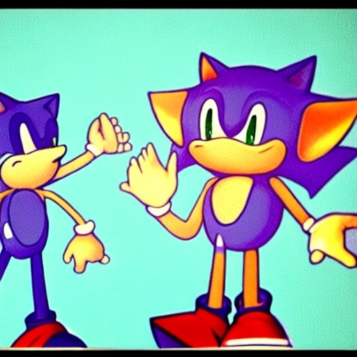 Prompt: Little paper throwing Sonic Face and stuff they are making paper throwing what colors bad bad New photo they have more photos Art style painter