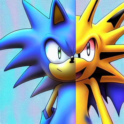 Prompt: Sonic Pokémon artstation Camera Art detail (Pokemon) hd style