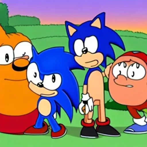 Prompt: Sonic Family guy from Peter griffin Nowhere 4 down OC from friends with free house photograph