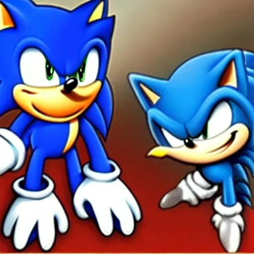 Prompt: A Cartoon weird sonic the Hedgehog  A blue Hedgehog was really fast his wife rimming the booby human friendly